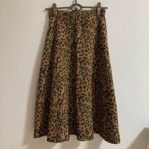 【Urban Research】Leopard Print Velour Skirt / Long Skirt / Autumn Skirt